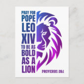 PAUS LEO XIV Bid Vette Leeuw Christelijk Feestdagenkaart (Voorkant)