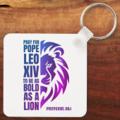 PAUS LEO XIV Bid Vette Leeuw Christelijk Sleutelhanger (Achterkant)