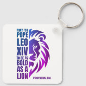 PAUS LEO XIV Bid Vette Leeuw Christelijk Sleutelhanger (Achterkant)