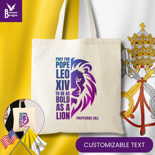 PAUS LEO XIV Bid Vette Leeuw Christelijk Tote Bag