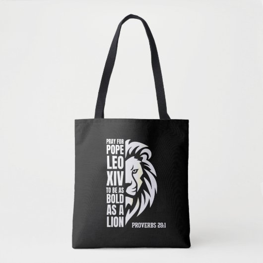 PAUS LEO XIV Bid Vette Leeuw Christelijk Tote Bag (Voorkant)