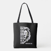 PAUS LEO XIV Bid Vette Leeuw Christelijk Tote Bag (Achterkant)