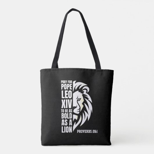 PAUS LEO XIV Bid Vette Leeuw Christelijk Tote Bag (Achterkant)