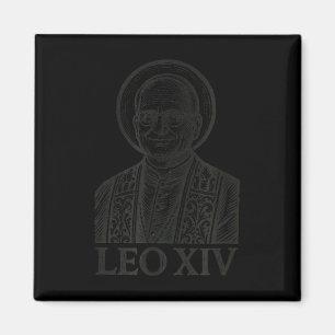 Paus Leo Xiv Christelijk _ Houtprint Rome & Va Magneet