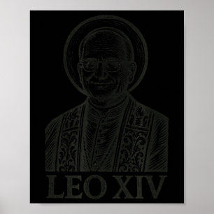 Paus Leo Xiv Christelijk _ Houtprint Rome & Va Poster