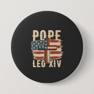 Paus Leo XIV Christelijke Kerk Da Paus Vlag van de Ronde Button 7,6 Cm