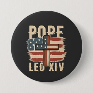Paus Leo XIV Christelijke Kerk Da Paus Vlag van de Ronde Button 7,6 Cm