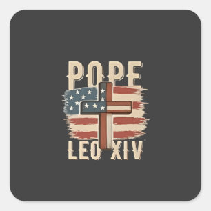 Paus Leo XIV Christelijke Kerk Da Paus Vlag van de Vierkante Sticker