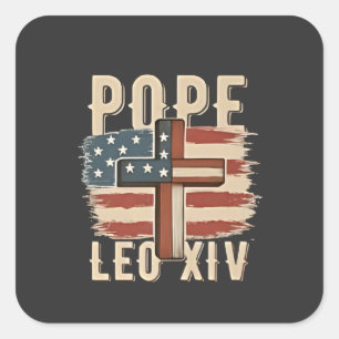 Paus Leo XIV Christelijke Kerk Da Paus Vlag van de Vierkante Sticker