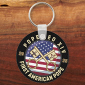 Paus Leo XIV, de eerste historische paus van de Ve Sleutelhanger (Voorkant)