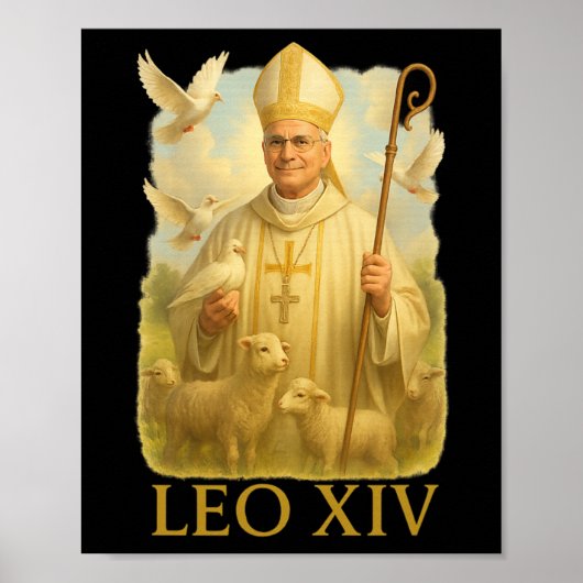 Paus Leo XIV Duiven - Christelijke Katholieke Gelo Poster (Voorkant)