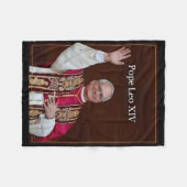 Paus Leo XIV Fleece Deken (Voorkant (Horizontaal))