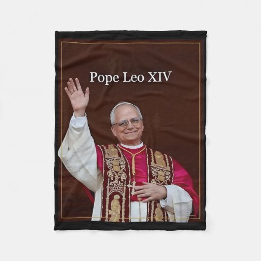 Paus Leo XIV Fleece Deken (Voorkant)