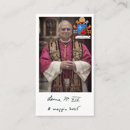 Paus Leo XIV Gebed Kaart Contactkaartje (Voorkant)
