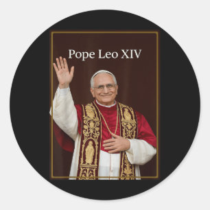 Paus Leo XIV - God zegene Paus Leo XIV Shirt Ronde Sticker