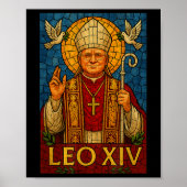 Paus Leo XIV - Goddelijke Mozaïekkunst Christelijk Poster (Voorkant)