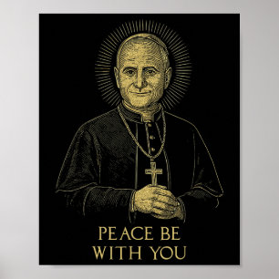  Paus Leo XIV Halo Cross Peace Be Poster