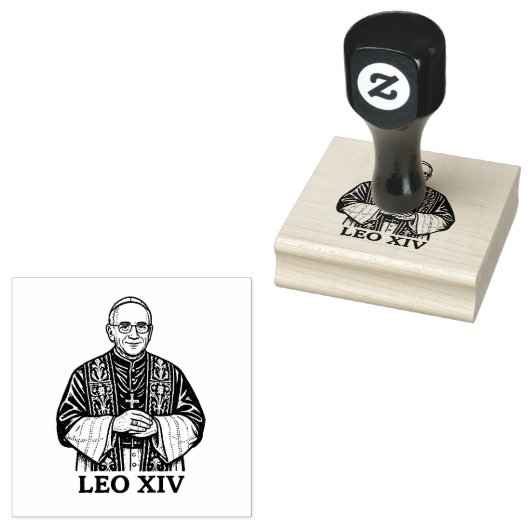 Paus Leo XIV Illustratie Pauselijk Katholiek Rubberstempel (Gestempeld)