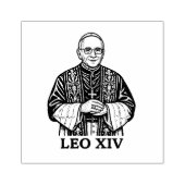 Paus Leo XIV Illustratie Pauselijk Katholiek Rubberstempel (Afrduk)