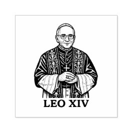 Paus Leo XIV Illustratie Pauselijk Katholiek Rubberstempel