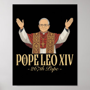 Paus Leo XIV Katholieke Kerk God Bless Poster
