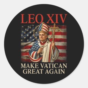 Paus Leo XIV maakt Vaticaan weer groot Katholiek Ronde Sticker