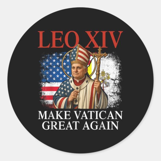 Paus Leo XIV maakt Vaticaan weer groot Katholiek Ronde Sticker (Voorkant)