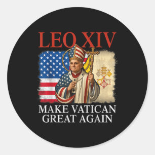 Paus Leo XIV maakt Vaticaan weer groot Katholiek Ronde Sticker