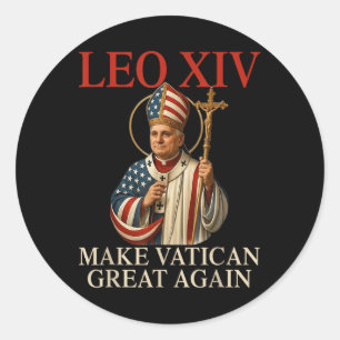 Paus Leo XIV maakt Vaticaan weer groot Katholiek Ronde Sticker