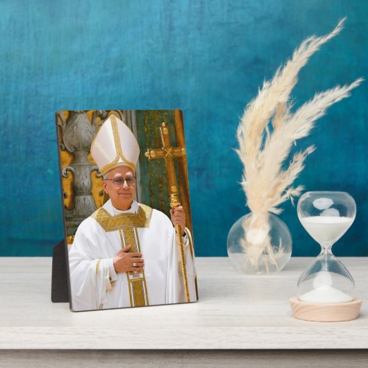 Paus Leo XIV Mis Sixtijnse Kapel Fotoplaat (Zijkant)