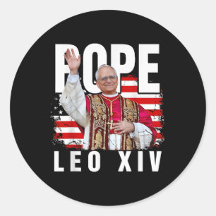 Paus Leo XIV nieuwe paus Eerste Amerikaanse Paus v Ronde Sticker