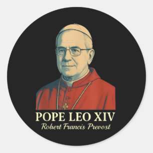 Paus Leo XIV Robert Francis Prevost 8 Ronde Sticker