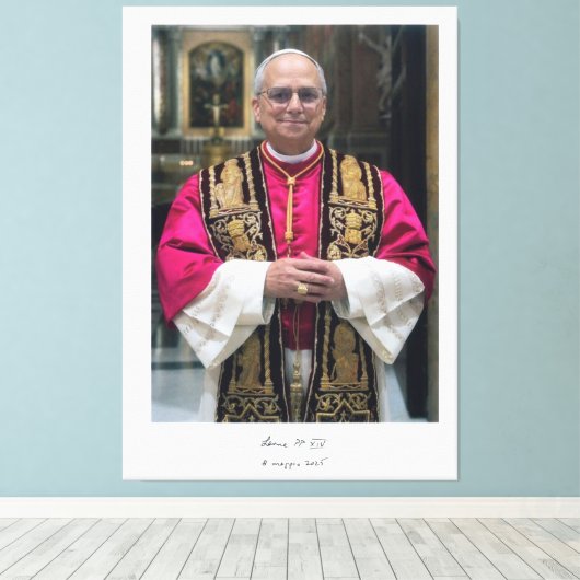 Paus Leo XIV Robert Francis Prevost Canvas Afdruk (Insitu (Houten vloer))