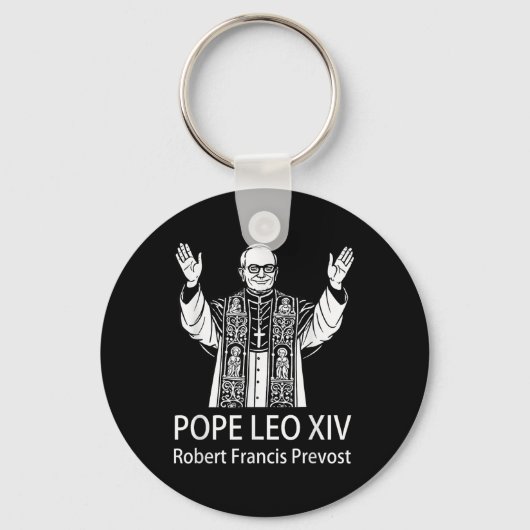 Paus Leo XIV Robert Francis Prevost Sleutelhanger (Voorkant)