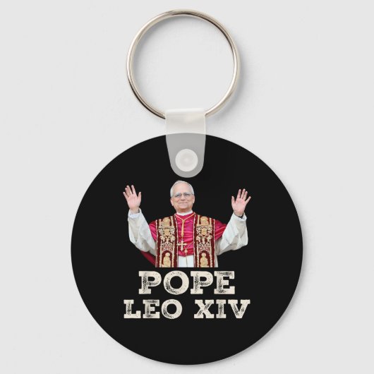 Paus Leo XIV Robert Franciscus heeft de eerste Ame Sleutelhanger (Voorkant)