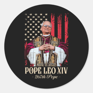 Paus Leo XIV Shirt kardinaal Robert Prevost Amerik Ronde Sticker