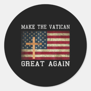 Paus Leo XIV Shirt maakt het Vaticaan weer groot Ronde Sticker