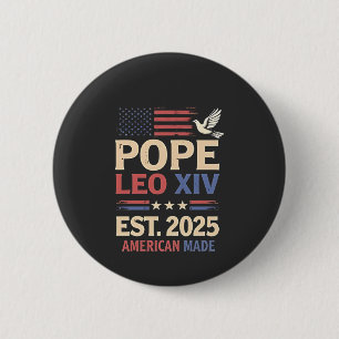 Paus Leo XIV werd gekozen. 2025 4 juli Vlag van de Ronde Button 5,7 Cm