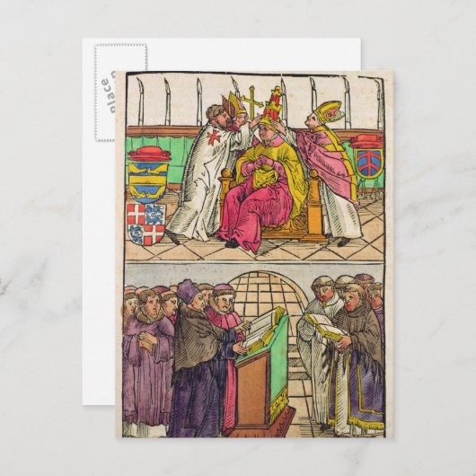 Paus Martin V is op de Papacy geïnstalleerd Briefkaart (Voorkant / Achterkant)
