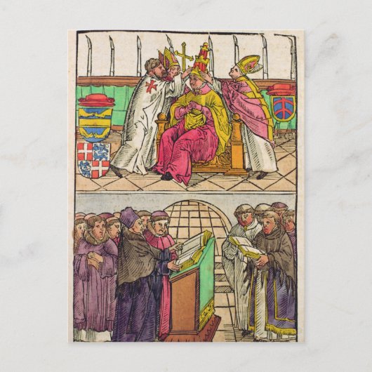 Paus Martin V is op de Papacy geïnstalleerd Briefkaart (Voorkant)