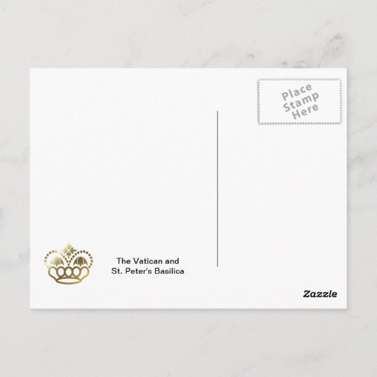 Paus op de tribune briefkaart (Achterkant)