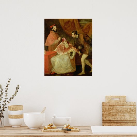 paus Paul III en zijn Nephews, 1545 Poster (Keuken)