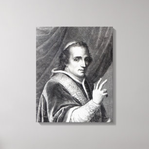 Paus Pius VII, gegraveerd door Rafaello Morghen Canvas Afdruk