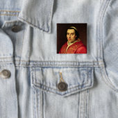 Paus Pius VII Vierkante Button 5,1 Cm (In situ)