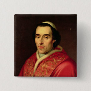 Paus Pius VII Vierkante Button 5,1 Cm