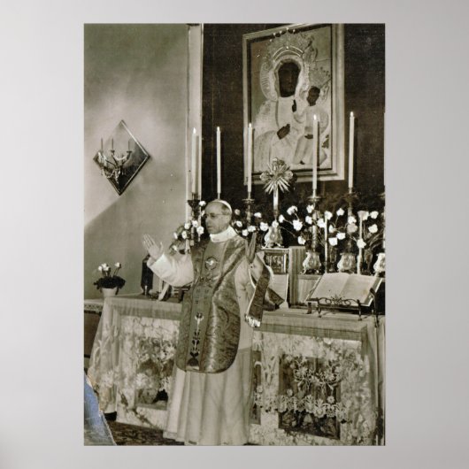 Paus Pius XII gezegde Mass, Castel Gandolfo Poster (Voorkant)