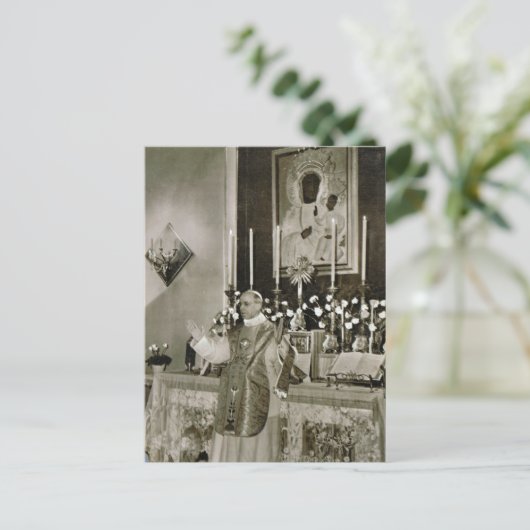 Paus Pius XII, massa gezegde Briefkaart (Staand voorkant)