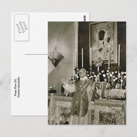 Paus Pius XII, massa gezegde Briefkaart (Voorkant / Achterkant)