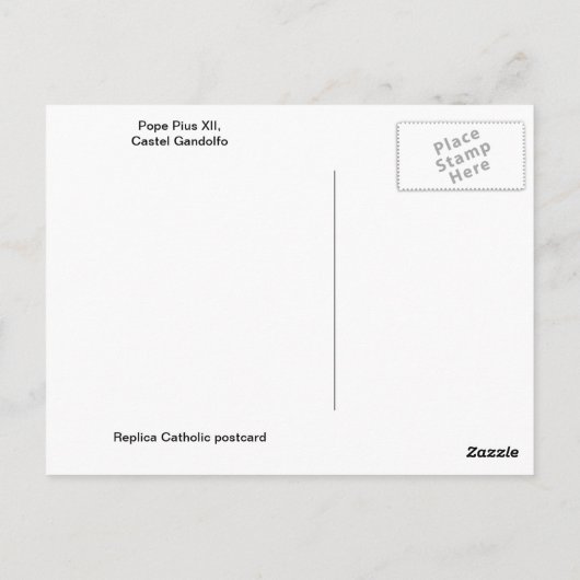 Paus Pius XII, massa gezegde Briefkaart (Achterkant)