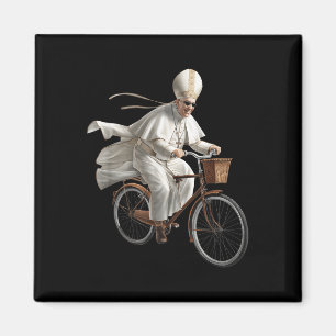 Paus rijdt op fiets katholieke kerk Bijbel Schrift Magneet